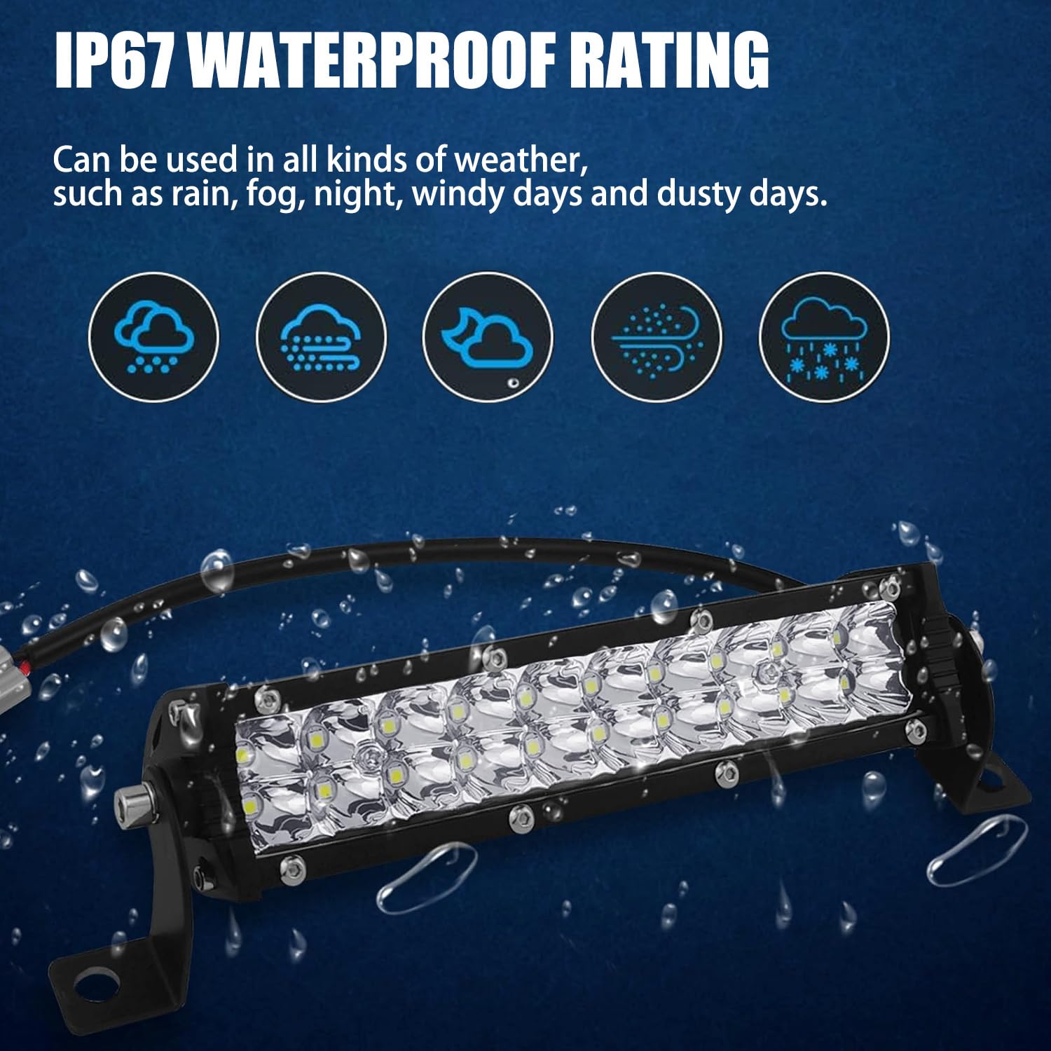 Kit Phares Moto Tout-Terrain 60W LED - Barre Lumineuse Faisceau Large Et Spot | Compatible Enduro Motocross Sur-Ron