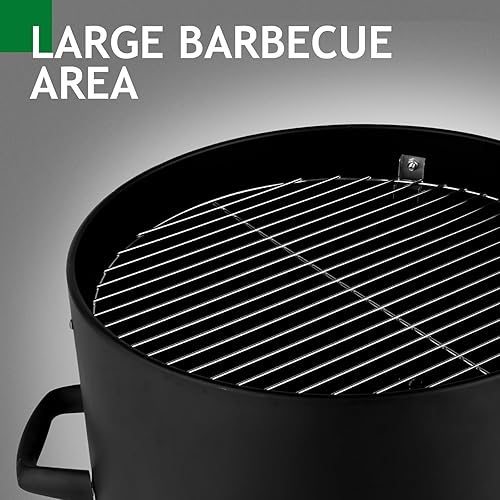 Miniatura 8 de Parrilla ahumadora de barbacoa de 19 pulgadas, ahumador vertical de carbón 3 en 1, ahumadores de balas resistentes al aire libre para carne con