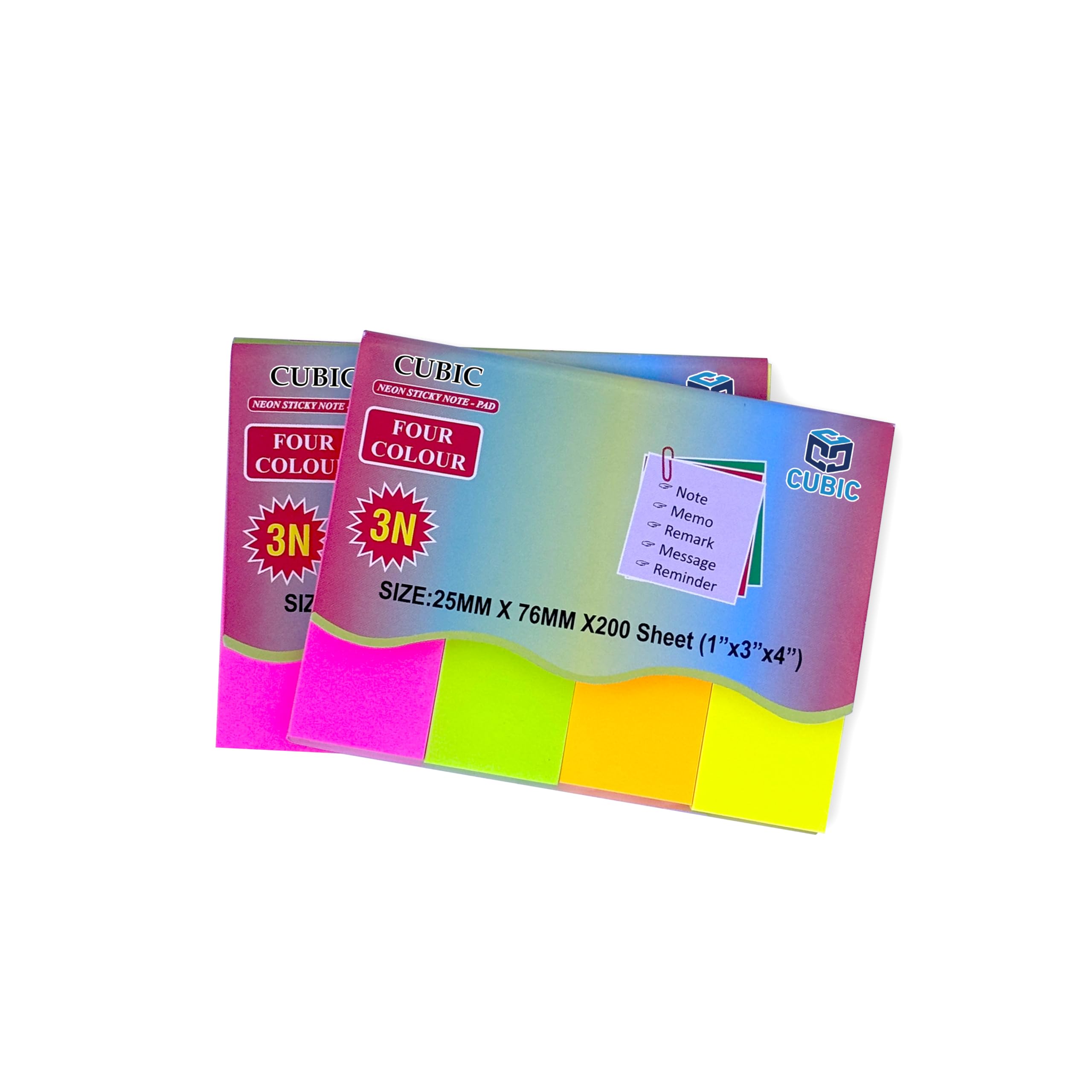 Cubic Multicolour Sticky Notes – 400 Sheets | 5 Bright Colours (80 Sheets Each) | Self-Adhesive, Removable & Residue-Free Memo Pads | Ideal for Notes, Reminders, Planning, Study & Office Use — Amazon image 8