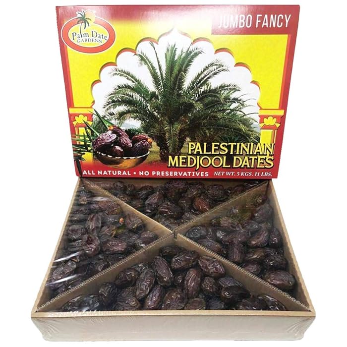 Buy Medjool Dates Palm Date Gardens jumbo Fancy (Red) Box Palestinian Medjool Dates