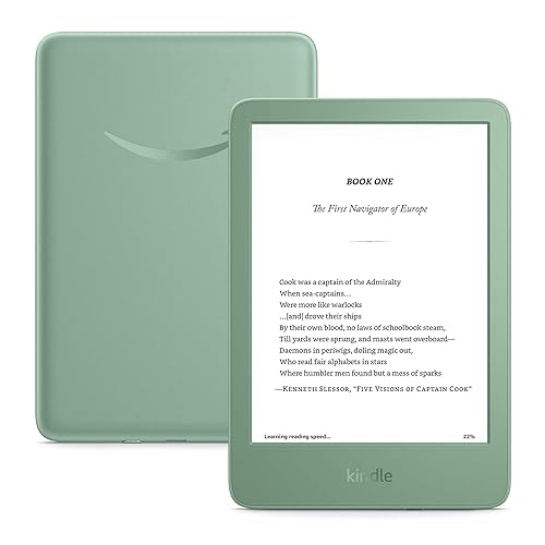 New Amazon Kindle (16 GB) - Lightest and most compact Kindle, with glare-free display, faster page turns, adjustable front light, and long battery life - Matcha + 3 Months of Kindle Unlimited (with auto-renewal) - Matcha - With 3 months of Kindle Unlimited - Lockscreen Ad-Supported