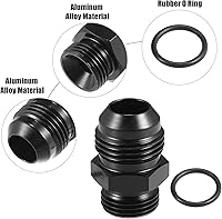 Vista 3 de ACROPIX Adaptador de riel de combustible universal AN8 a AN10 con junta tórica, color negro, paquete de 4