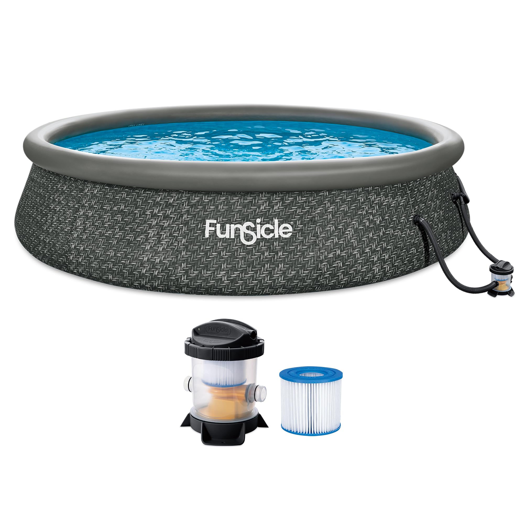Funsicle Quickset Designer Dark Herringbone 14x36 Pool