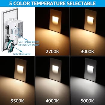 starlight✳︎ LEONLITE 3CCT 120V LED Step Lights, 3.5W 110LM 5%-100