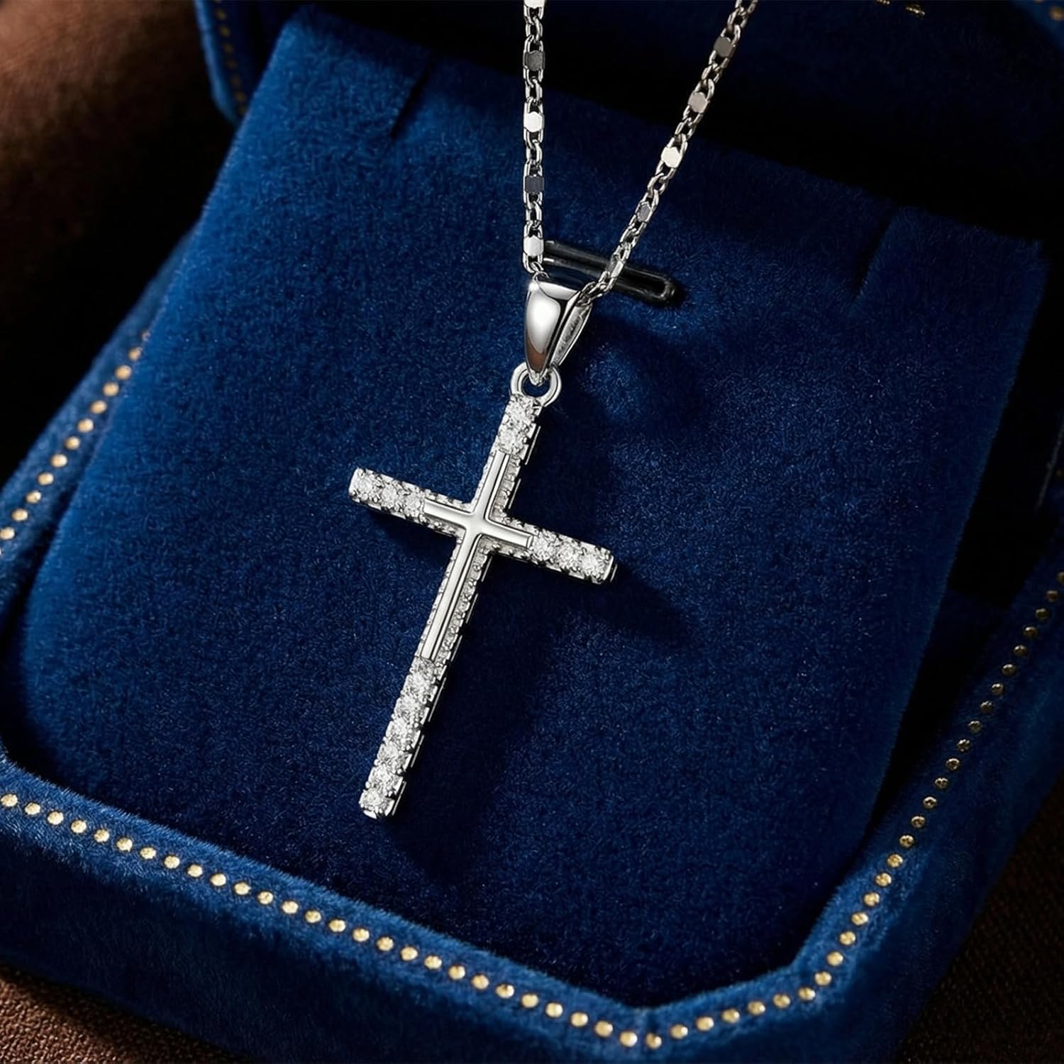 14K White Gold Cross Necklace for Women, Double-Sided Dainty Cross Pendant Necklace for Womens Elegant Faith Jewelry, Valentine’s Day Gift for Wife or Girlfriend or Mom - Image 4