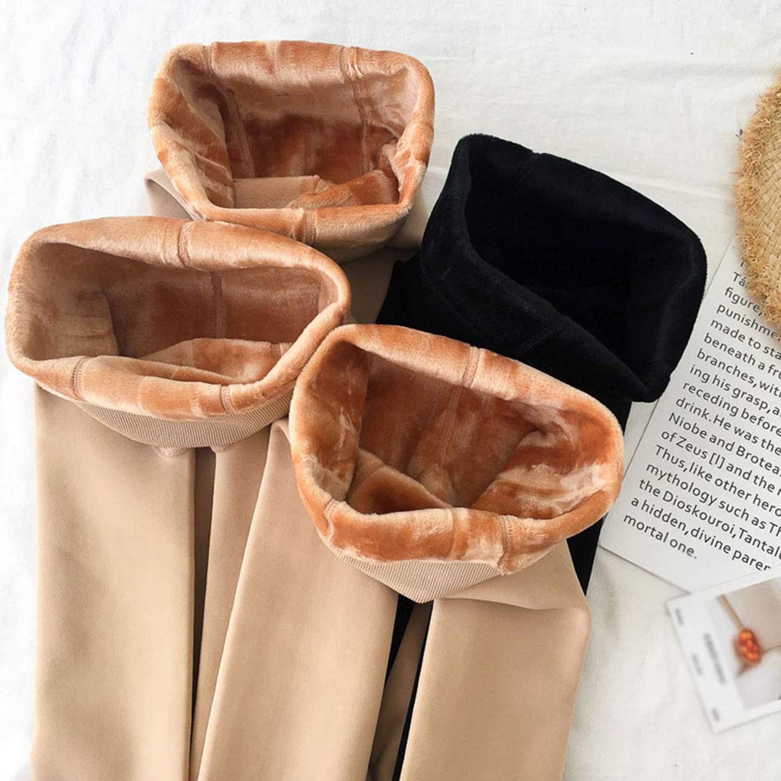 Medias Térmicas Mujer Panty Fleece Pantimedias De Invierno con Forro Polar Mallas Térmicas Gruesas Elástico Cintura Alta Algodón Forradas Mallas Gruesas Elástica C-160g