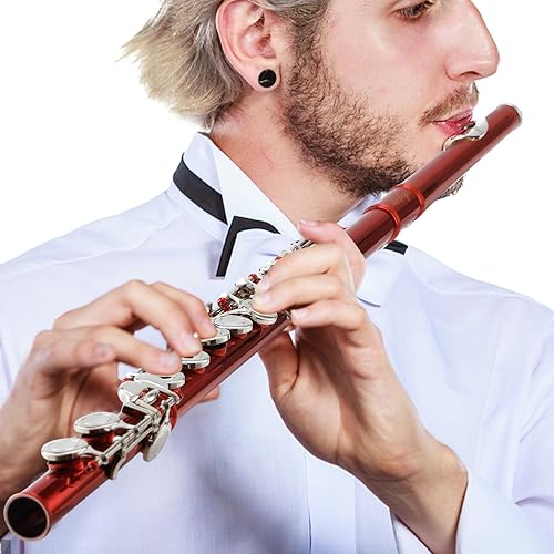 Miniatura 25 de LeSage Flauta C de agujero cerrado de 16 teclas azul para estudiantes principiantes con estuche, kit de mantenimiento, paño de limpieza, pie C