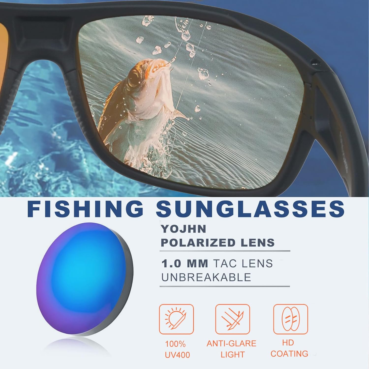 Floating Polarized Fishing Sunglasses for Men Women UV Protection Kayaking Boating Surfing Water Sports Glasses