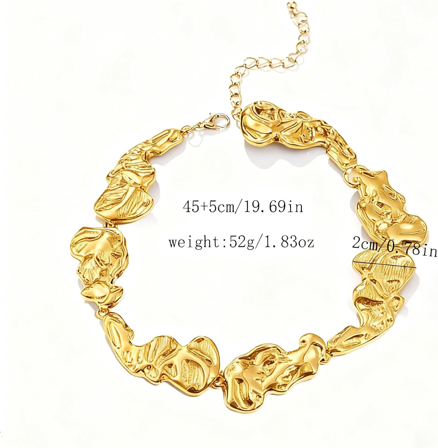 Sora Tuki Gold-Plated Chunky Necklaces for Women Trendy Big Thick Statement Necklace for Women Irrgular Cuban Paperclip Link Chain Choker Necklace Fashion Chunky Jewelry - Image 7