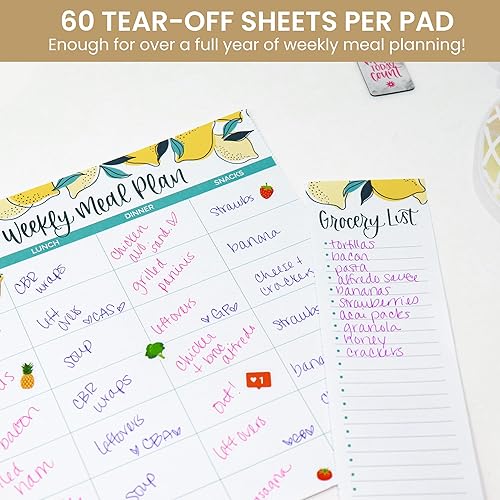 Miniatura 3 de bloom daily planners - Bloc de notas semanal para planificar las comidas con imanes para el refrigerador, incluye una Lista de compras de