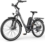 Funhang Electric Bike for Adults, 1000W Peak Ebike, 50Miles City Cruiser Ebikes, 26" Step Thru Electric Bicycle with 48V Removable Battery, Adjustable Stem, Rear Rack,7 Speed, UL2849 Certified