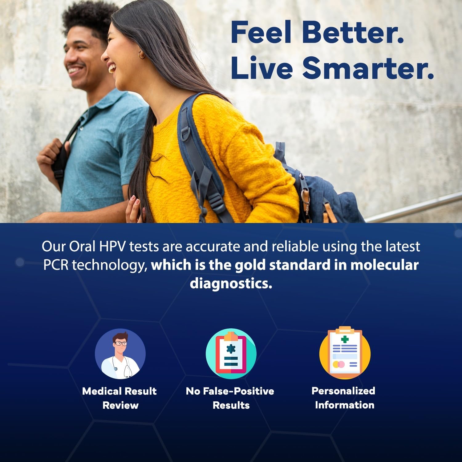 STD Hero Oral HPV Test Kit for Women and Men - at-Home Oral Rinse Collection for Health Screening - Simple, Private, and Easy-to-Use Home Test