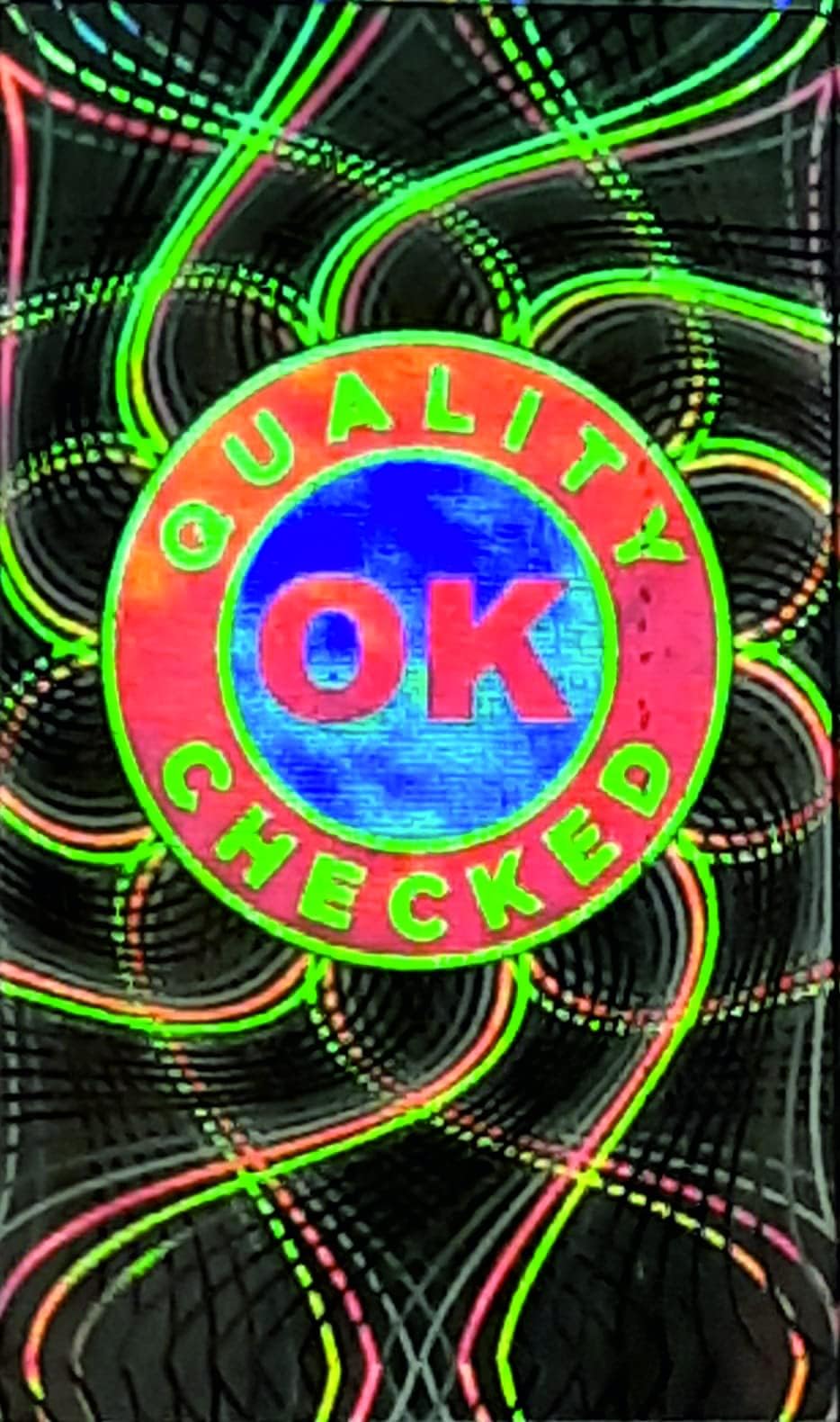 Hologram Sticker-Quality Ok Checked,15mm x 25mm Rectangle, 6000 Pcs
