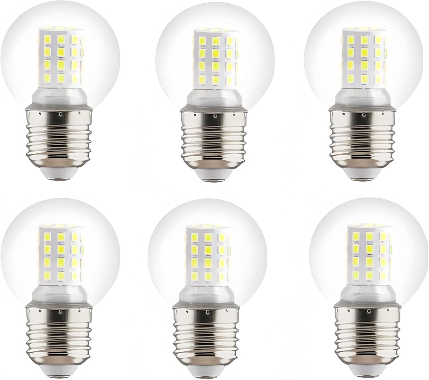 G45 LED Bulb G45 9W Mini Globe LED Bulb LED Candelabra Bulb for Ceiling Fan Decorative Lights, E26/E27 Medium Base,9W(60W Equivalent),AC85-265V,Non-Dimmable,Daylight White 6000K,6 Pack