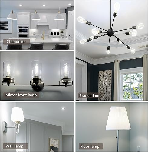 Miniatura 6 de Bombillas LED Edison regulables, equivalente a 6 W, bombilla vintage de 60 W, bombillas LED E26 5000K ST58ST19, bombillas LED en espiral flexible