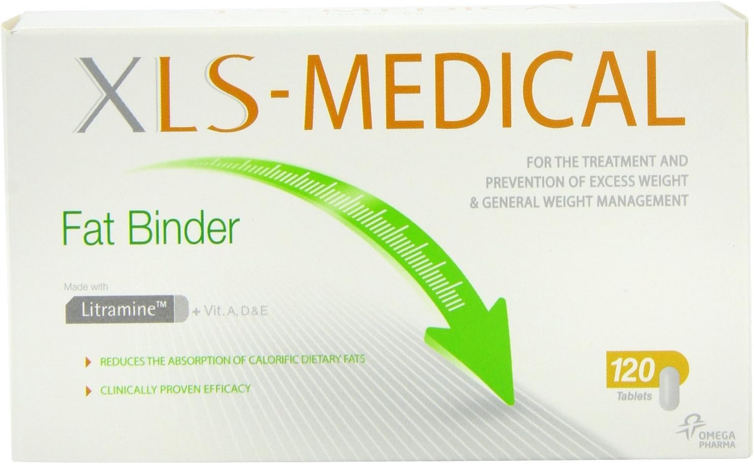XLS Medical Fat Binder Tablets Weight Loss Aid 20 Day Trial Pack, 120