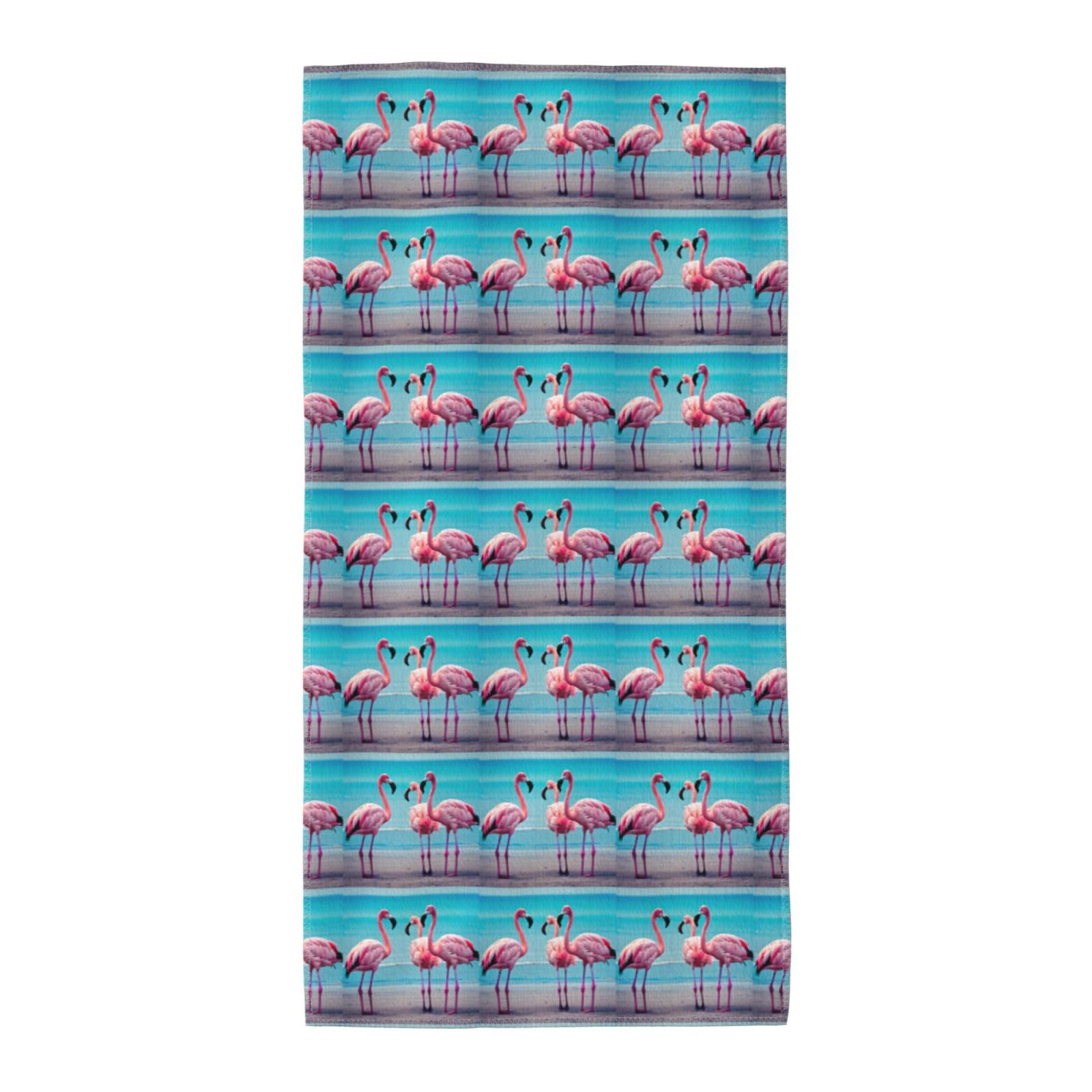 SDEGTHO Flamingo Beach Fashion Printed Bath Towel High Water Absorption For Hiking Trip