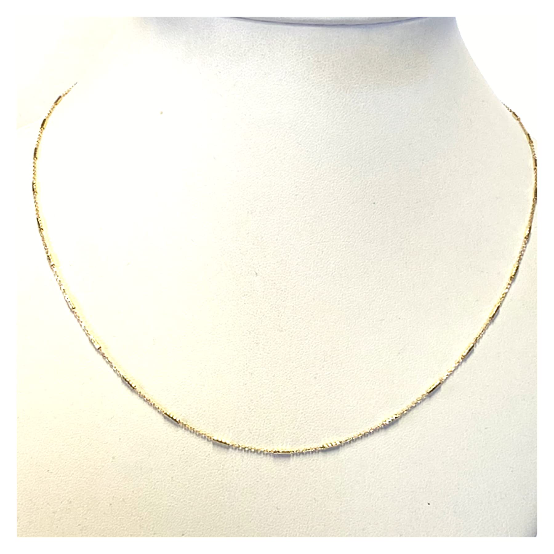 Generisch Kette Gelbgold 750/- diamantiert Muster zart fein Collier 50cm
