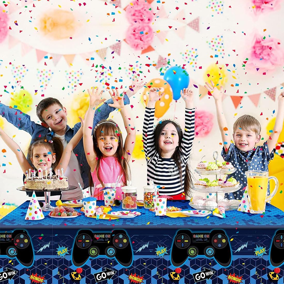 Tovaglia Usa E Getta A Tema Videogiochi - Impermeabile Per Feste Bambini 137x274cm - Foto 12