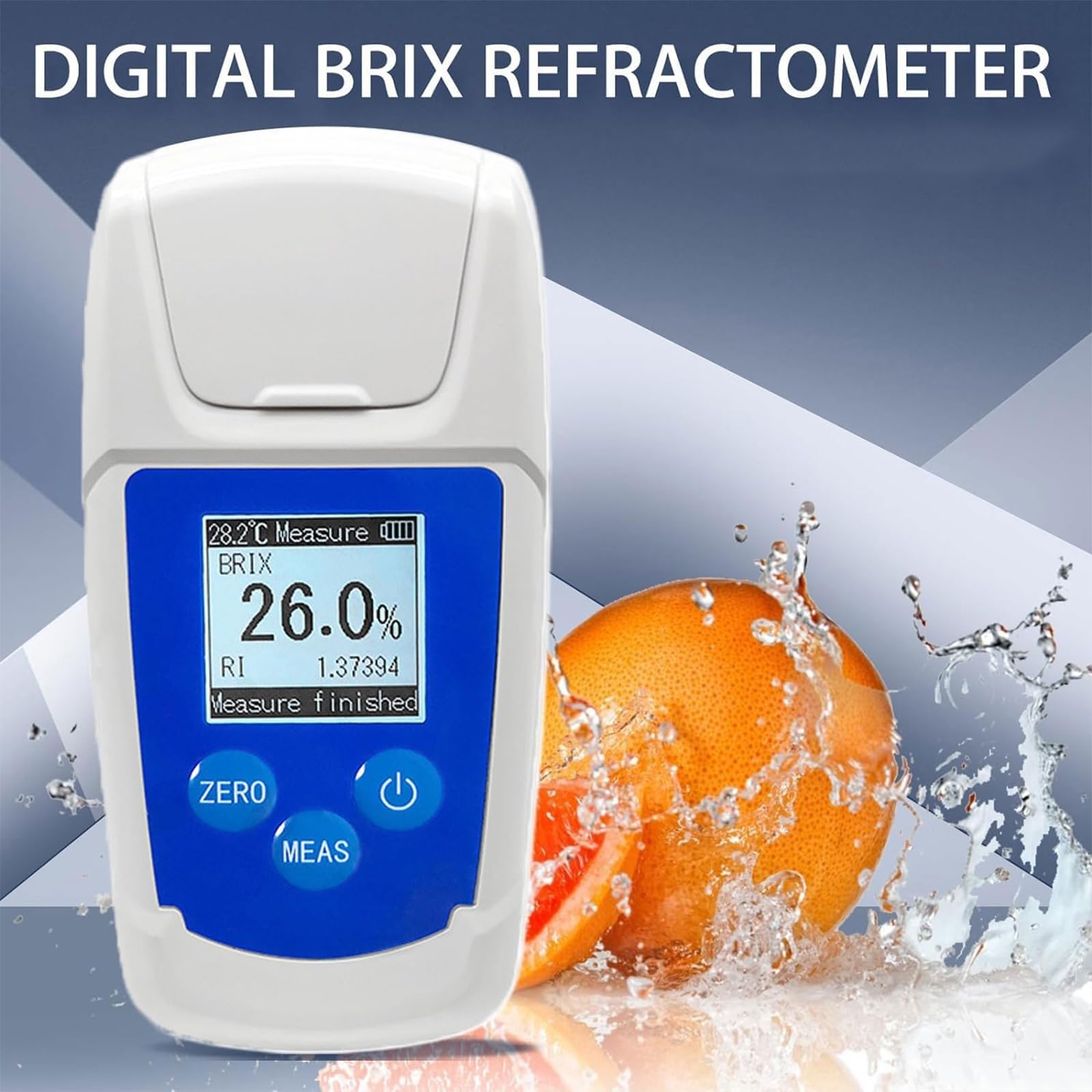 ERICAT Refractómetro Digital Brix, Medidor De Concentración De Azúcar De Frutas con Pantalla Retroiluminada, Rango De Prueba De 0-55% E Índice De Refracción De 1.333~1.431, para Bebidas
