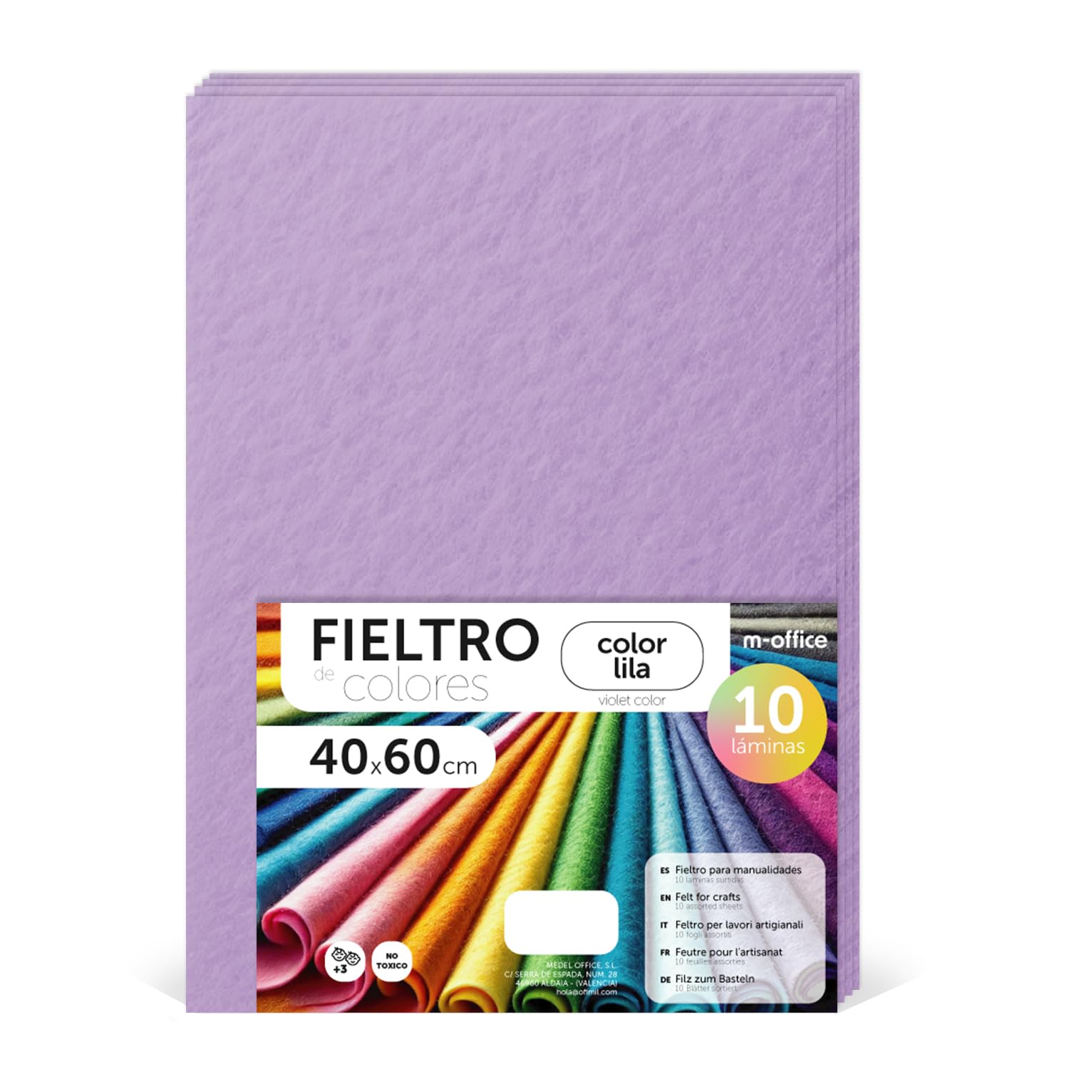 Fieltro para Manualidades, Fieltro de Colores, Suave y Flexible, Material para Costura, Telas Patchwork, Ideal para proyectos DIY, artesanía o decoración, 20x30cm - m-office (rojo, 10 uds) — view 164