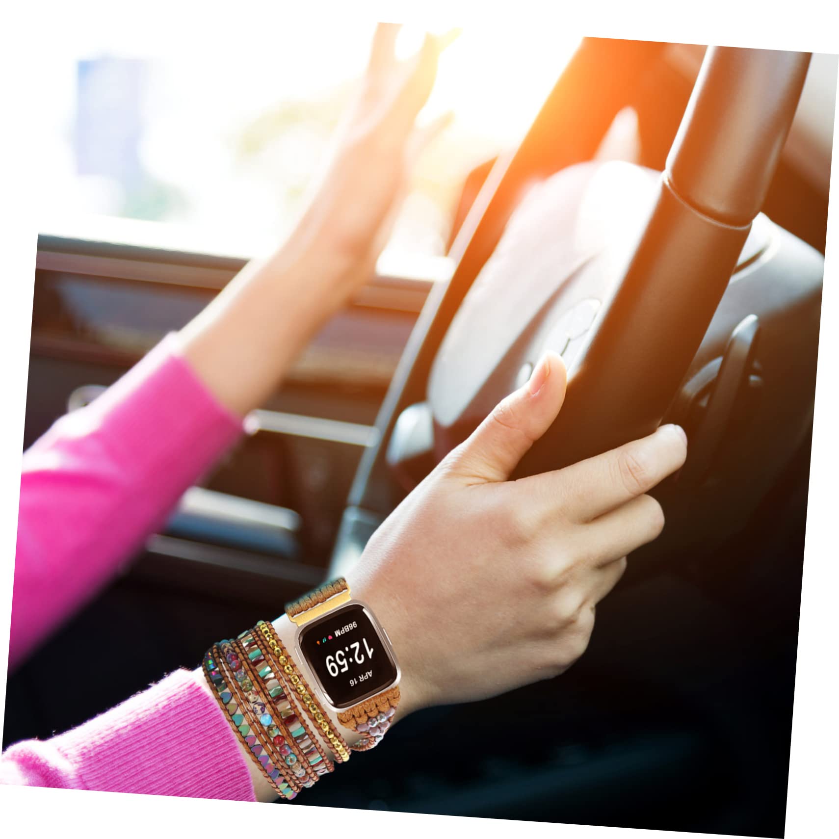 Uonlytech 2pièces Bracelet Naturel Pour Montre Compatible Avec Sangle Créative Et Élégante Confort Supérieur Et Facile à Installer