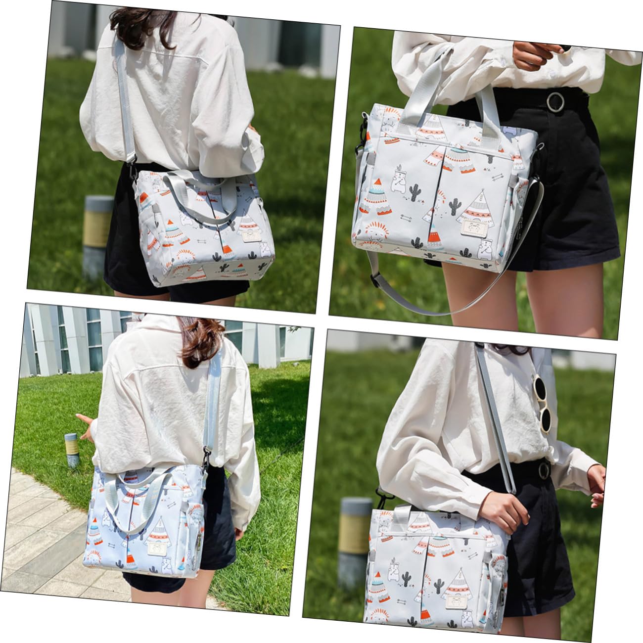Bolso Cambiador Grande para Mamás Organizador Multifunción con Compartimentos Independientes para Biberones y Pañales Bolsa para Cochecito y Hospital para Paseo y Viaje