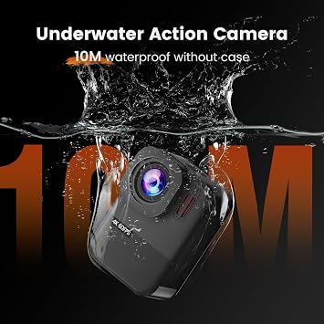 Action Camera 4K60fps Underwater - IPX7 10M Waterproof Action Cameras, 48MP Touchscreen Sports Camera with 6-Axis Stabilization, 8X Zoom WiFi Camera for Diving, Cycling, Outdoor Sports