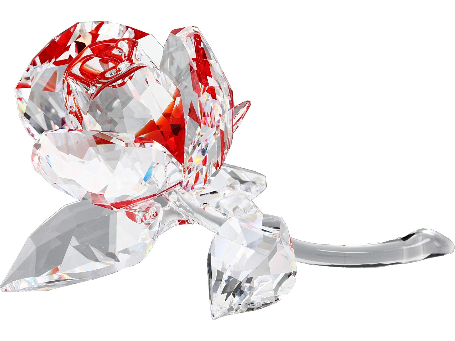 Swarovski Pink,Red Blossoming Rose Crystal Figurine, Clear, Pink, Red, 2 Inches