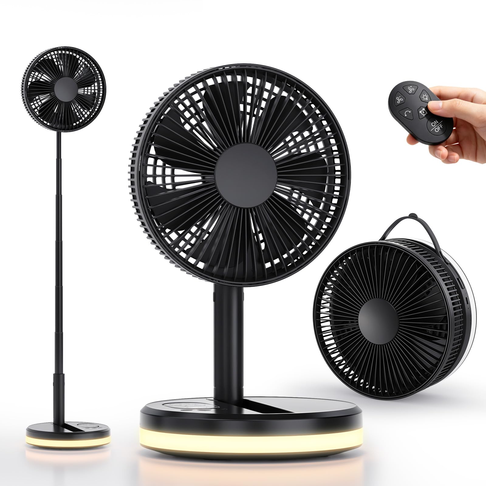 BEOSIOR 16000mAh 7.87 Inch Portable Foldable Standing Fan