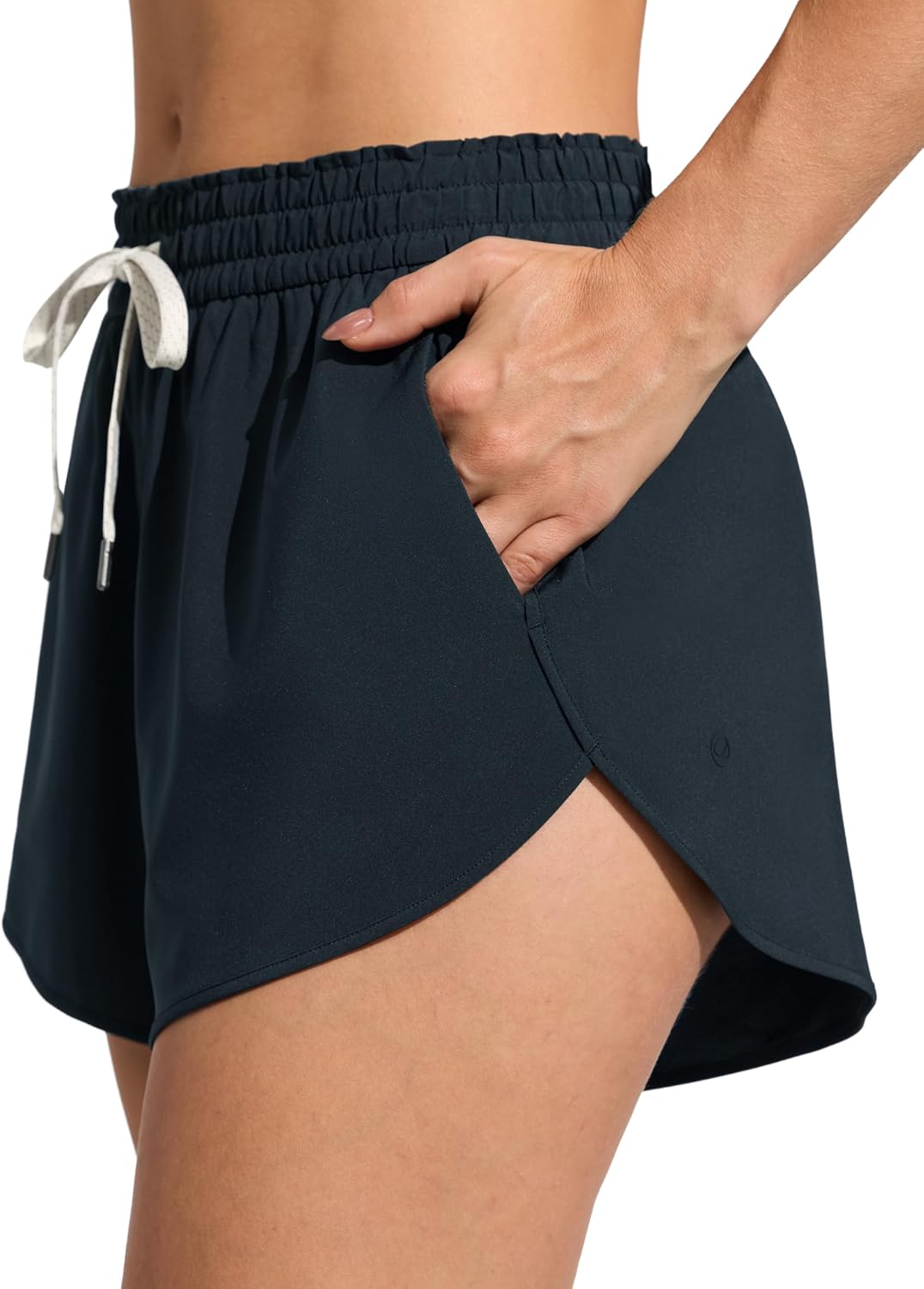 CRZ YOGA Relaxed Fit Dolphin Board Shorts for Women 3.5" - High Waisted Swim Beach Bathing Trunks Bottoms with Liner