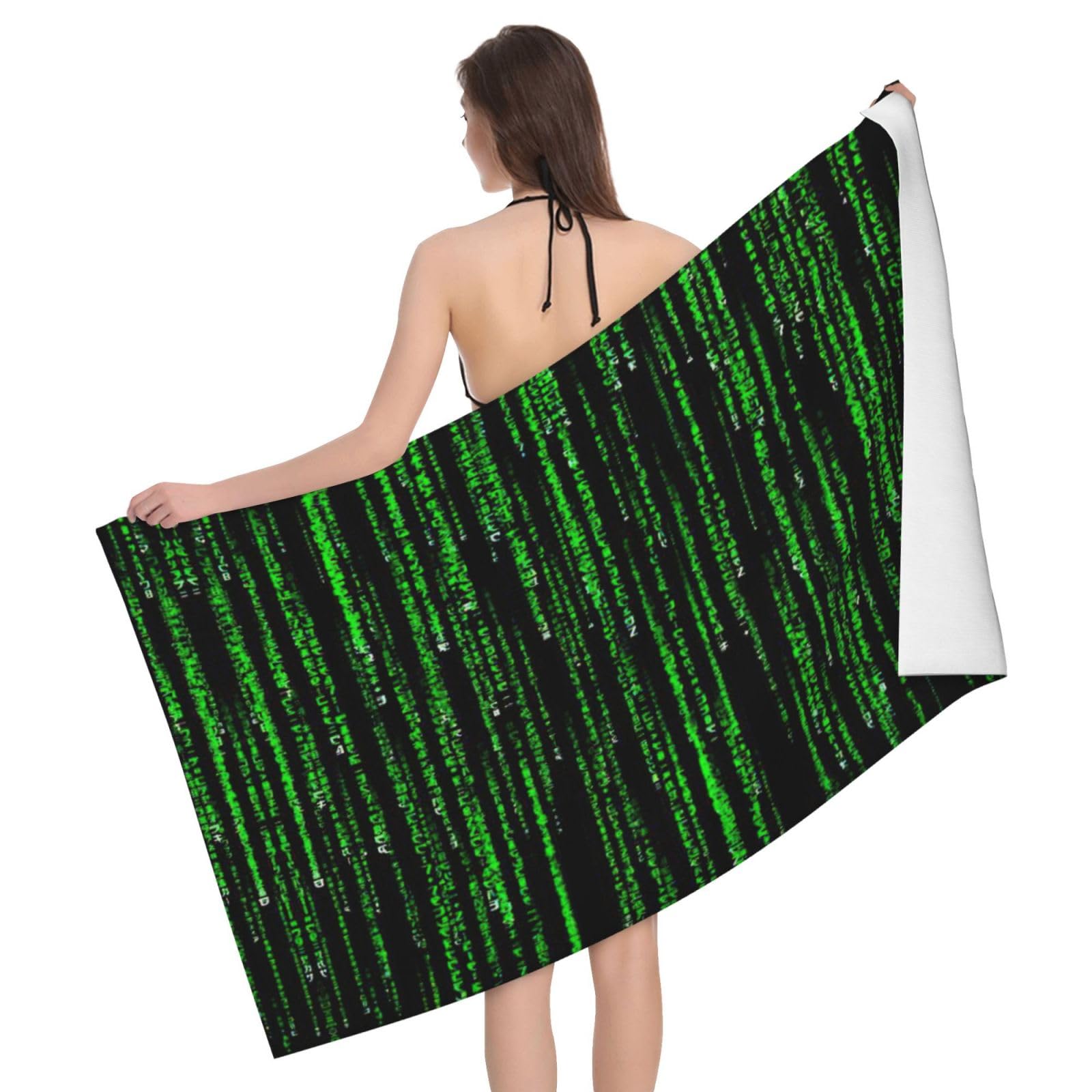 Serviette de bain en microfibre binaire verte 81x132 cm pour douche