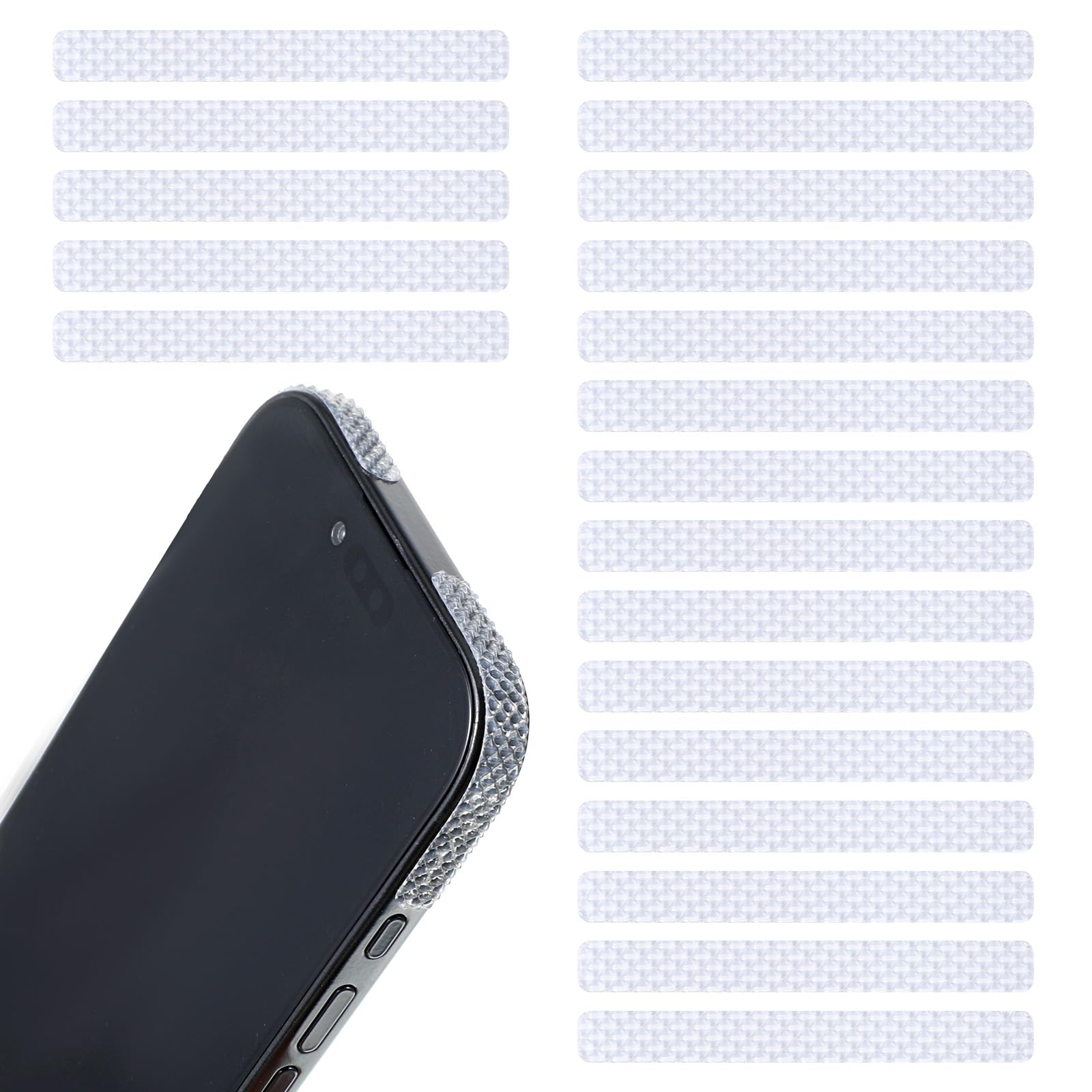 Cell Phone Grip Tape, Non-Slip Phone Case Stickers, Self Adhesive, Waterproof, Textured Stripes, Stickers for Mobile Phone, Smartphone, Tablet, Frame, Transparent, 20 Pieces-image-28