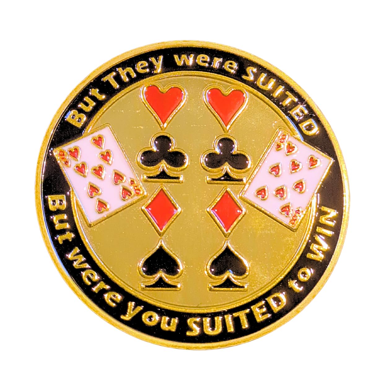 Poker Totems Poker Card-Guard | 30g Gold Card Protector Chip | 8 Styles To Choose from | Plastic Protector Case Included | Poker Accessories | 40mm Gold Coin (But They Were Suited)