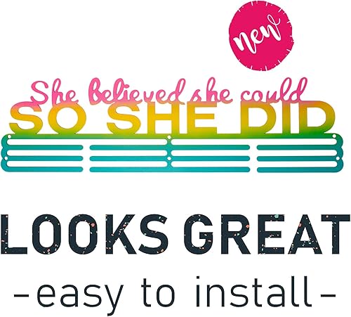 Vista 41 de Medal Hanger Display Upgrade-Medal Holder Wall Mount Easy to Install Race Runner for Your Medals Lujo cepillado