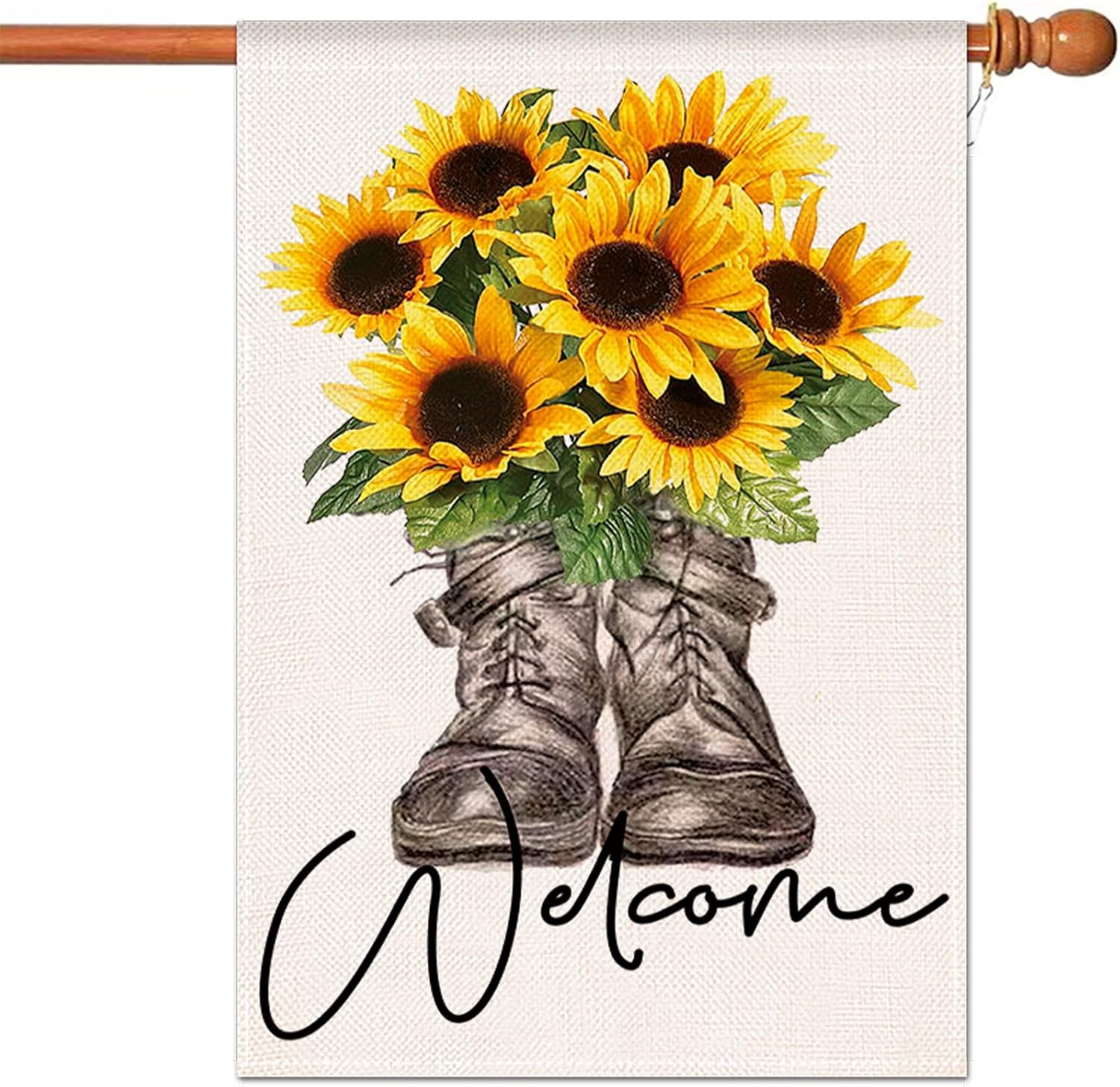 Winotic Summer House Flag 28x40 Inches, Sunflower Garden Flags Vertical