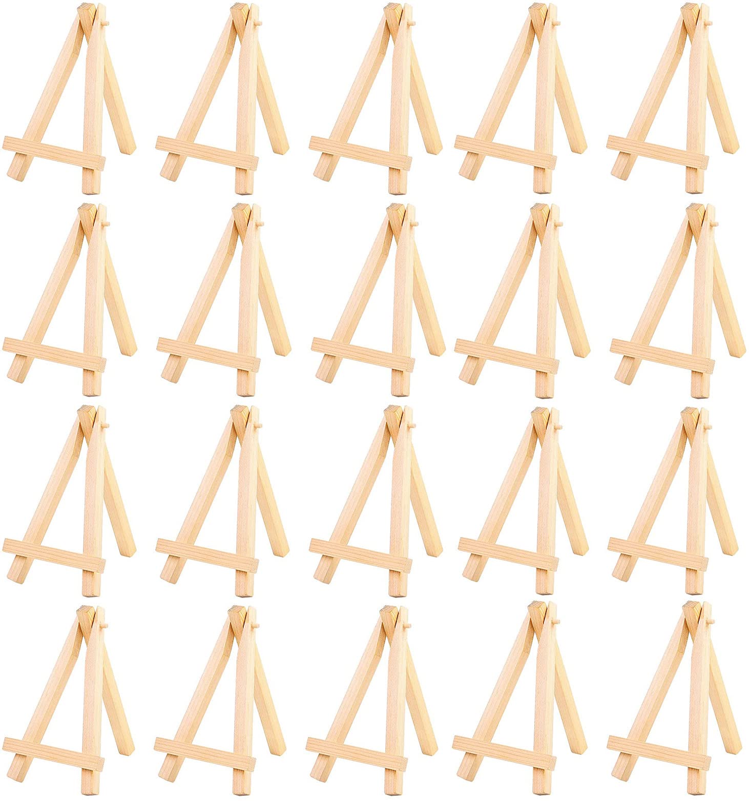 20 Piezas Mini Caballete de Madera, Mini Soporte de Madera de la Caballete para Pintar Fiestas de Dibujo o Exhibir Artesanías, Fotos, Bodas, Carteles, Calendario de Notas para Fiestas, 9x16 CM