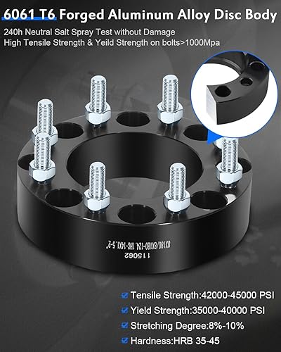 Miniatura 5 de ECCPP 4 espaciadores de rueda de 1.969 in y 8 lengüetas de 2 pulgadas de 0.315 x 7.087 in a 0.315 x 7.087 in 14 x 1.5 4.886 in, se adapta a