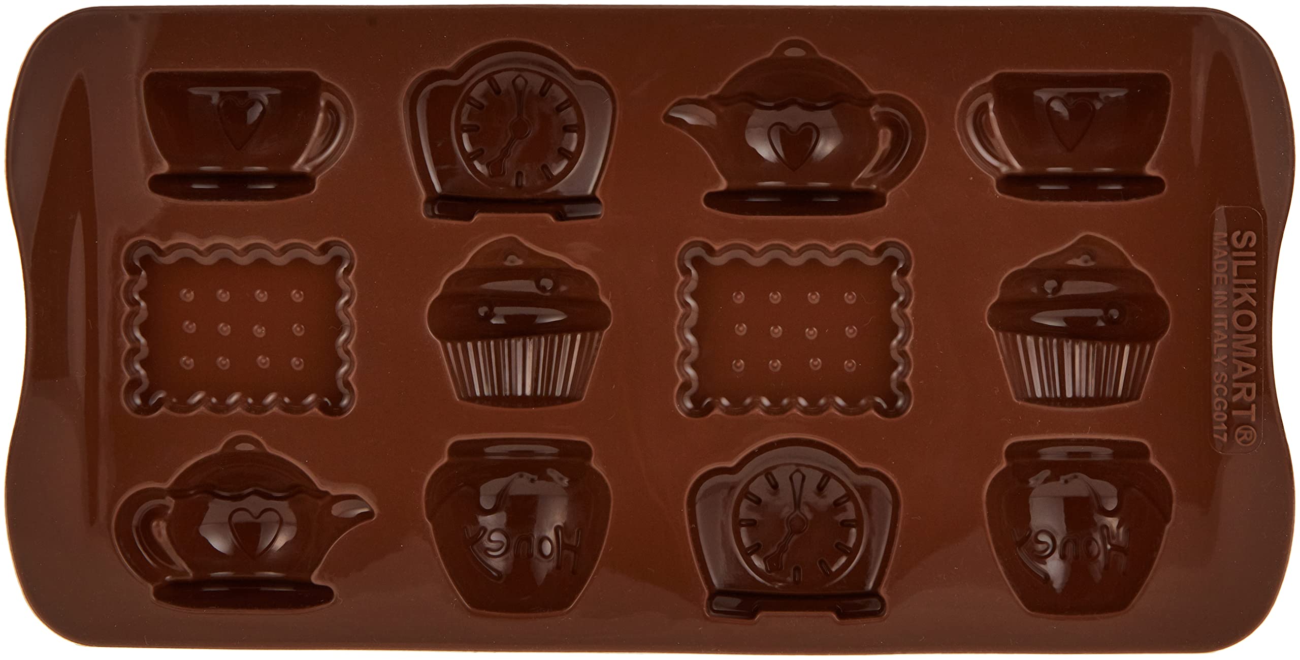 Silikomart Platinum Tea Time Silicone Chocolate Mold, Brown