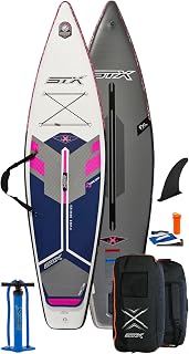 STX Freeride Pure 10'6 Inflatable Stand Up Paddle Board SUP Package - Board, Bag, Pump & Leash/Strap - Purple Blue
