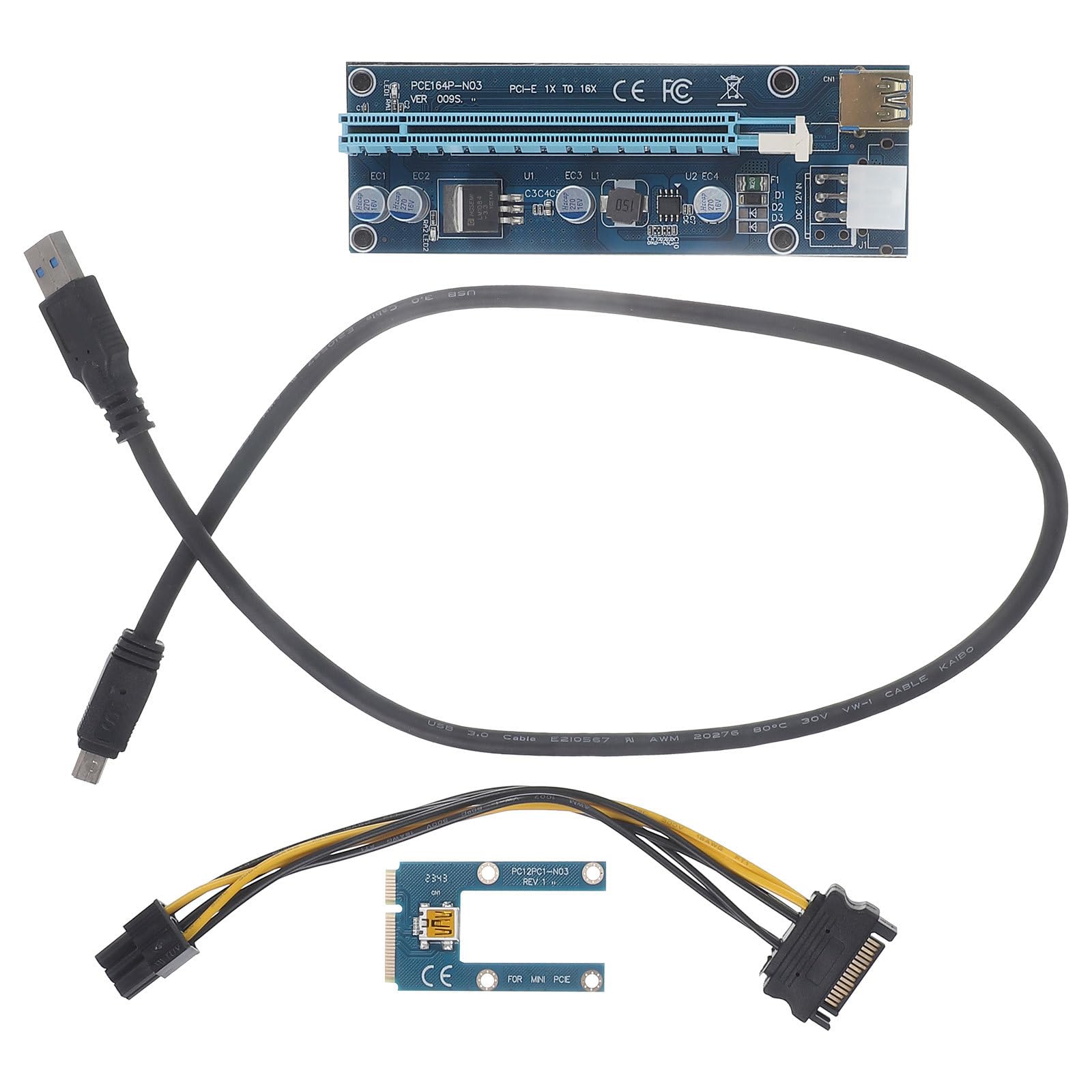 Cable mini PCI-E a PCI-E X16 Kisangel con adaptador USB de 60 cm para GPU 8