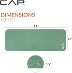 CAP Barbell Tapis d'exercice de haute densité avec sangle, 68"x24"x 1/2" - Vert Sauge