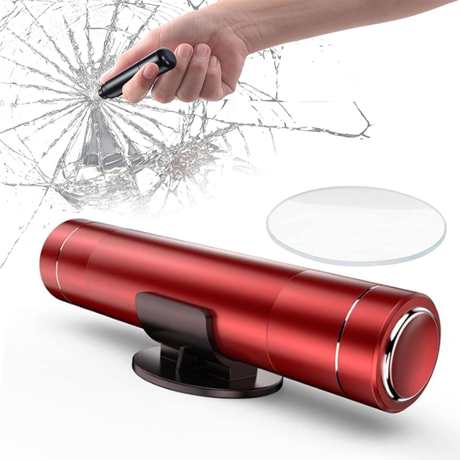 X spring Car Safety Hammer Emergency Escape Tool, Car Window Glass Breaker and Seat Belt Cutter 2-in-1 for Auto Emergency Escape and Family Rescue Tools (Red)