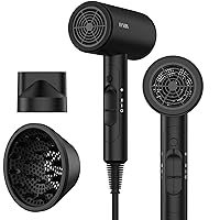 Vista 7 de Funtin Secador de Pelo Secador de Pelo con Difusor Cepillo Peine 1800W Accesorios Completos para Mujeres Profesional Azul Tifunny