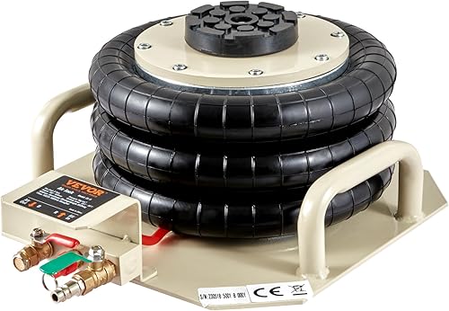 Miniatura 8 de VEVOR Gato de aire de 3 toneladas6600 libras, conector de aire de triple bolsa, con seis tubos de acero, elevación de hasta 17.7 pulgadas17.717 in,