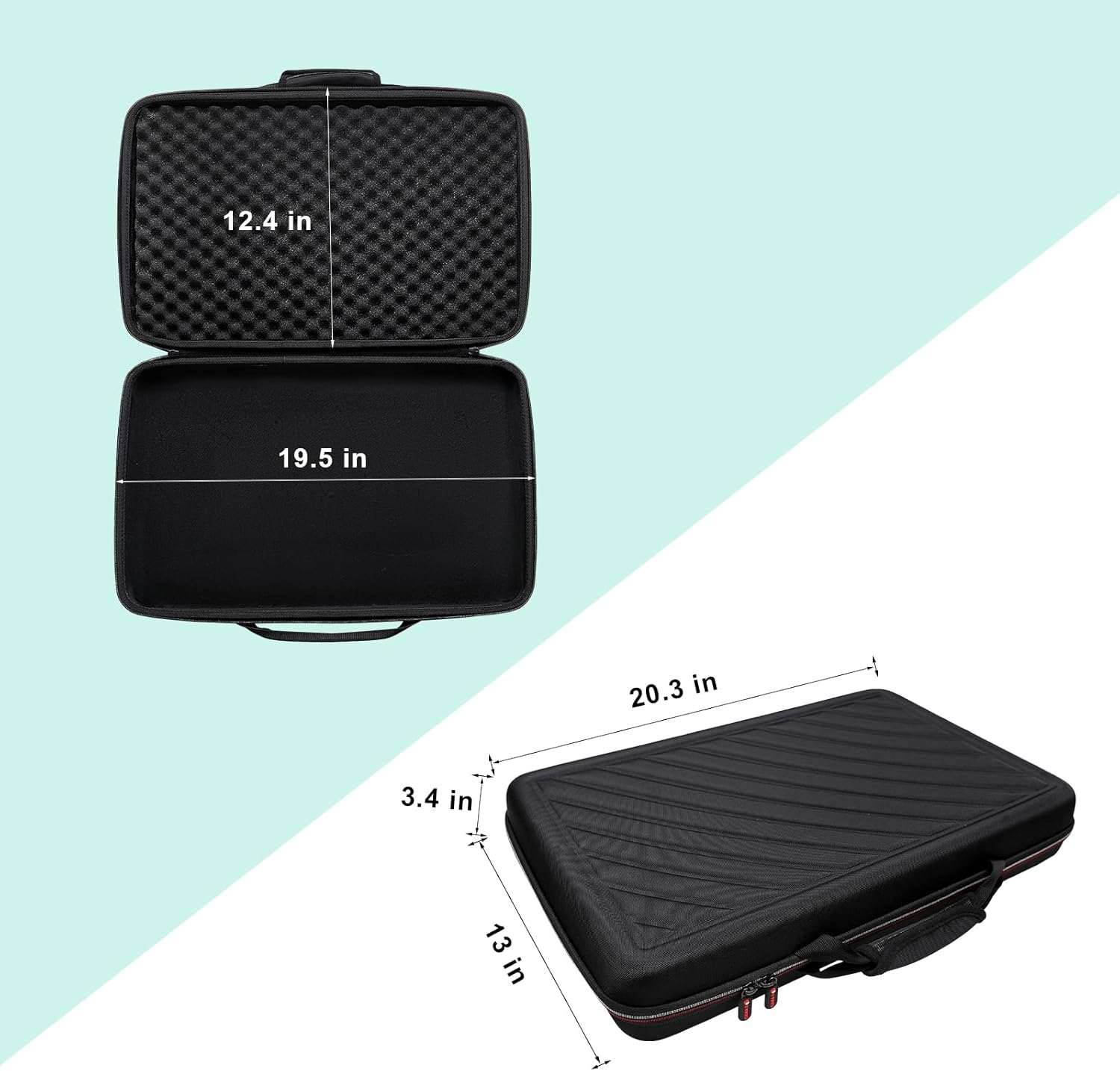XANAD Black Case for Pioneer DJ DDJ-FLX4 2-deck or Hercules DJControl Inpulse 300 MK2 DJ Controller - Protective Carrying Storage Bag