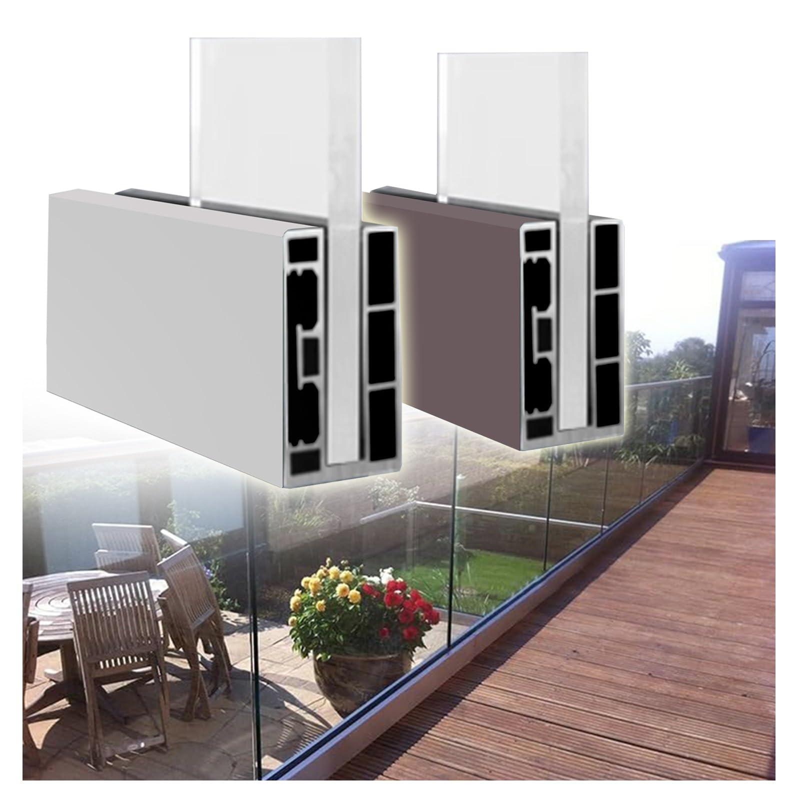 Morsetto per pannelli di recinzione in vetro, per ringhiere di patio e balcone, opzioni di montaggio durevoli e versatili per scale e pavimenti