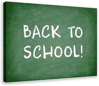 Back to School Word Art Campus Office Canvas Room Art Wall Art Inspirationa | for Living Room, Bedroom, Dorm Decor Home Office Decoration Frame-style 12"L x 18"W