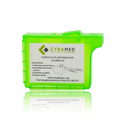 Cynamed Removedor de cuchillas de bisturí, contenedor desechable de mano para objetos punzantes (1)