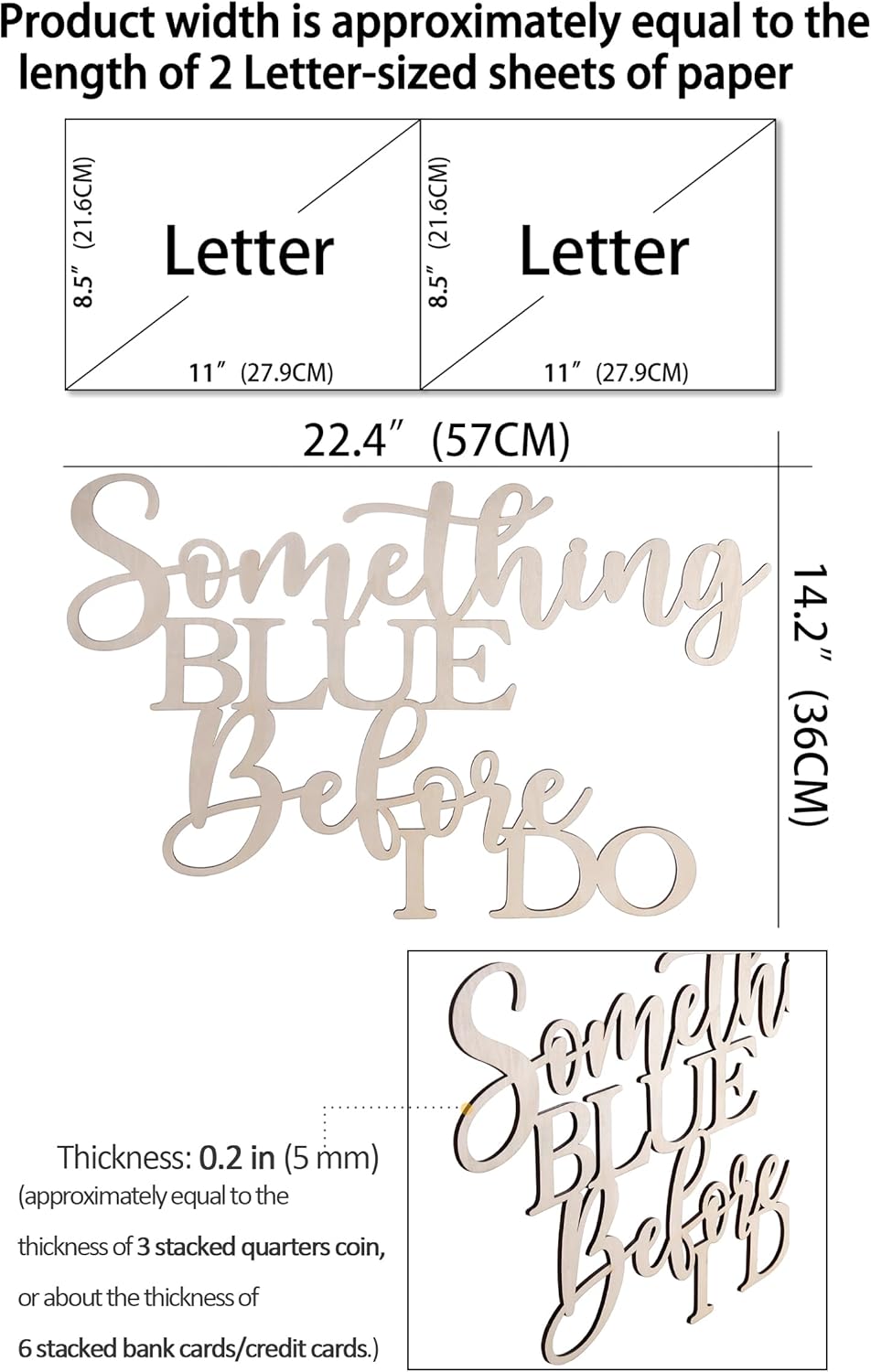 Bridal Shower Backdrop Wooden Sign - 'Something Blue Before I Do' Wood Sign Decoration, Engagement & Wedding Decor​ (Bridal Shower Backdrop Wooden Sign)